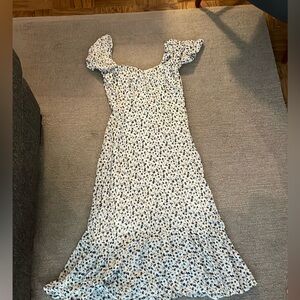 Reformation Maxi Dress with Puff Sleeves—Like New!